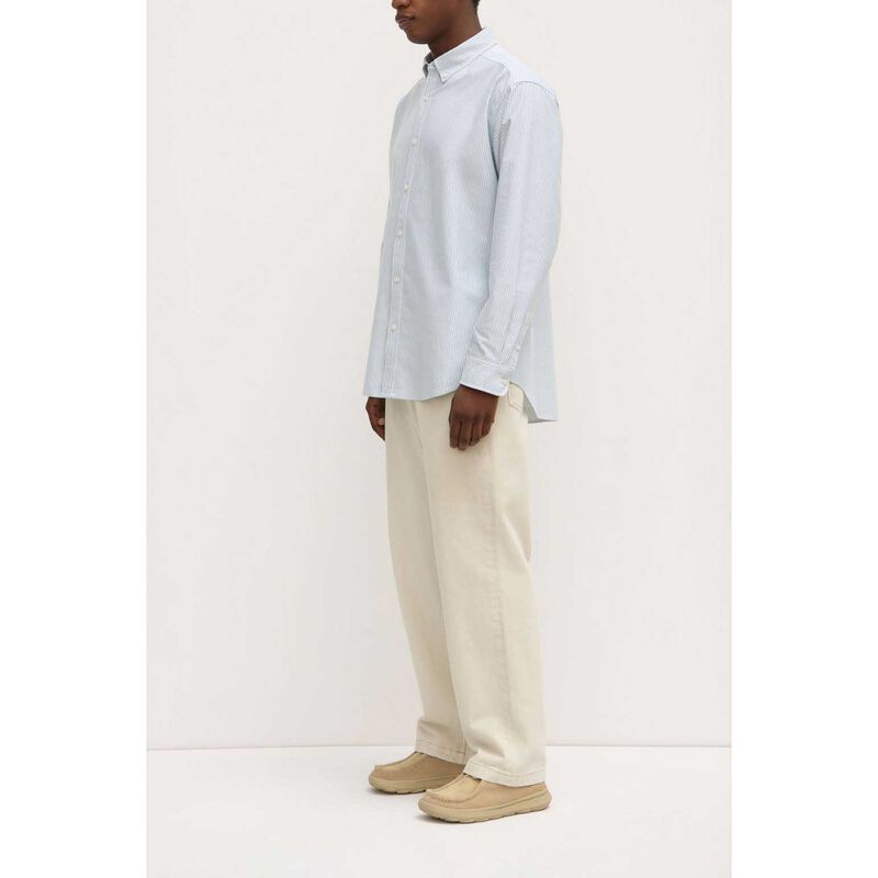 Assembly Label Cotton Oxford Long Sleeve Shirt Green White Stripe image number 3